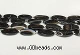 CAA4399 15.5 inches 16*30mm rectangle black banded agate beads