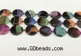 CAA4408 15.5 inches 20mm flat round agate druzy geode beads