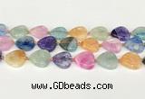 CAA4417 15.5 inches 20mm heart agate druzy geode beads