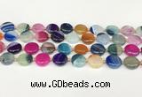 CAA4418 15.5 inches 14mm flat round agate druzy geode beads