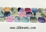 CAA4423 15.5 inches 20*20mm square agate druzy geode beads