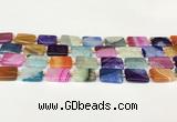 CAA4424 15.5 inches 13*18mm rectangle agate druzy geode beads