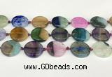 CAA4428 15.5 inches 25mm flat round agate druzy geode beads