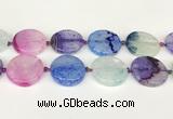 CAA4434 15.5 inches 30mm flat round agate druzy geode beads