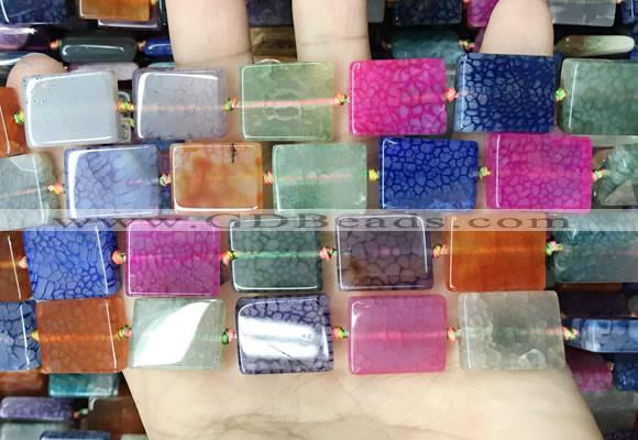 CAA4441 15.5 inches 14*18mm rectangle dragon veins agate beads