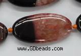 CAA446 15.5 inches 20*40mm oval agate druzy geode gemstone beads