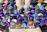 CAA4460 15.5 inches 12mm flat round dragon veins agate beads