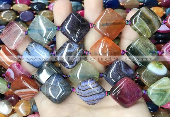 CAA4471 15.5 inches 20*20mm diamond dragon veins agate beads