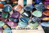 CAA4478 15.5 inches 18*25mm flat teardrop dragon veins agate beads