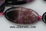 CAA448 15.5 inches 20*40mm oval agate druzy geode gemstone beads