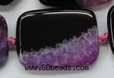 CAA450 15.5 inches 30*40mm rectangle agate druzy geode  beads