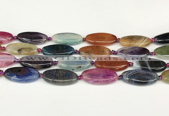 CAA4514 15.5 inches 15*30mm oval dragon veins agate beads