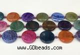 CAA4528 15.5 inches 25mm flat round dragon veins agate beads