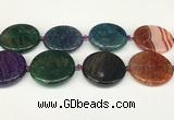 CAA4530 15.5 inches 35mm flat round dragon veins agate beads