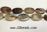 CAA4550 15.5 inches 30*40mm oval banded agate beads wholesale