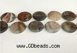 CAA4551 15.5 inches 30mm flat round banded agate beads wholesale