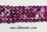 CAA4582 15.5 inches 10mm flat round banded agate beads wholesale