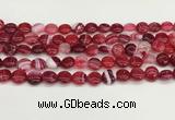 CAA4583 15.5 inches 10mm flat round banded agate beads wholesale