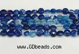 CAA4585 15.5 inches 10mm flat round banded agate beads wholesale