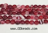 CAA4591 15.5 inches 12mm flat round banded agate beads wholesale