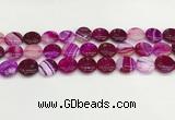 CAA4598 15.5 inches 14mm flat round banded agate beads wholesale