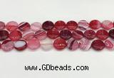 CAA4599 15.5 inches 14mm flat round banded agate beads wholesale