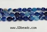 CAA4601 15.5 inches 14mm flat round banded agate beads wholesale