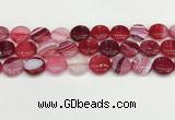 CAA4607 15.5 inches 16mm flat round banded agate beads wholesale