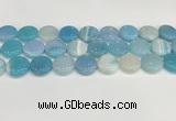 CAA4616 15.5 inches 18mm flat round banded agate beads wholesale