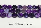 CAA4621 15.5 inches 20mm flat round banded agate beads wholesale