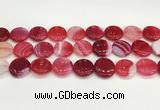 CAA4623 15.5 inches 20mm flat round banded agate beads wholesale