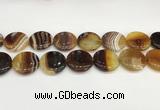 CAA4628 15.5 inches 25mm flat round banded agate beads wholesale