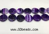 CAA4629 15.5 inches 25mm flat round banded agate beads wholesale