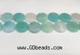 CAA4632 15.5 inches 25mm flat round banded agate beads wholesale