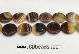 CAA4636 15.5 inches 30mm flat round banded agate beads wholesale