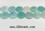 CAA4640 15.5 inches 30mm flat round banded agate beads wholesale