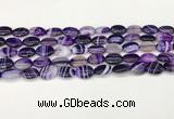 CAA4646 15.5 inches 10*14mm oval banded agate beads wholesale