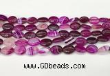 CAA4647 15.5 inches 10*14mm oval banded agate beads wholesale