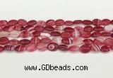 CAA4648 15.5 inches 10*14mm oval banded agate beads wholesale