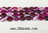 CAA4655 15.5 inches 12*16mm oval banded agate beads wholesale