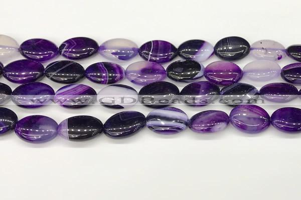 CAA4662 15.5 inches 13*18mm oval banded agate beads wholesale