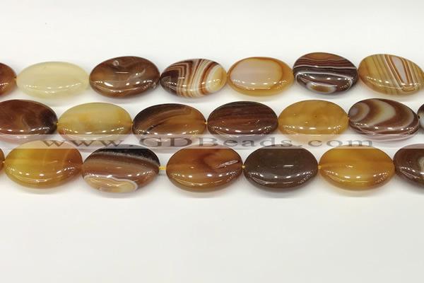 CAA4677 15.5 inches 18*25mm oval banded agate beads wholesale