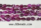 CAA4688 15.5 inches 10*14mm flat teardrop banded agate beads wholesale