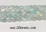 CAA4690 15.5 inches 10*14mm flat teardrop banded agate beads wholesale