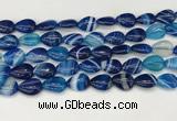 CAA4691 15.5 inches 10*14mm flat teardrop banded agate beads wholesale