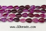 CAA4696 15.5 inches 12*16mm flat teardrop banded agate beads wholesale