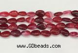 CAA4697 15.5 inches 12*16mm flat teardrop banded agate beads wholesale