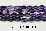 CAA4703 15.5 inches 13*18mm flat teardrop banded agate beads wholesale