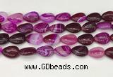 CAA4704 15.5 inches 13*18mm flat teardrop banded agate beads wholesale