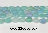 CAA4706 15.5 inches 13*18mm flat teardrop banded agate beads wholesale